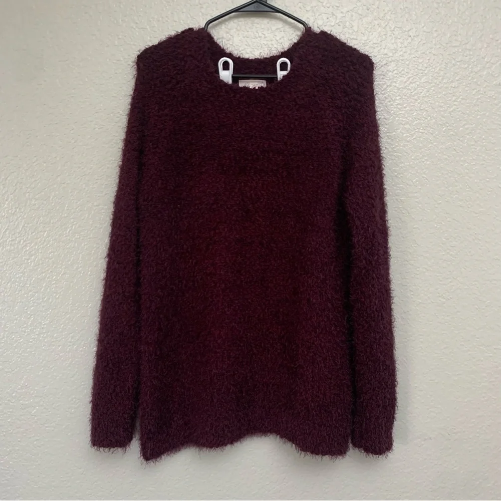 Lauren Conrad‎ Women’s Wine Eyelash Crewneck Sweater Large